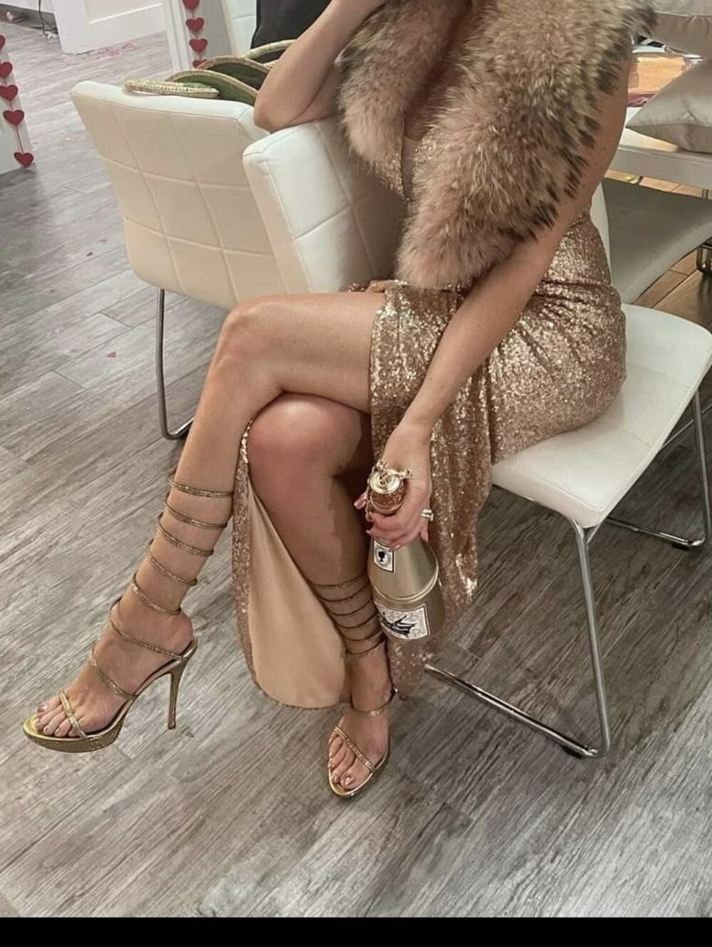 Rene Caovilla Gold Crystal Platform Gladiator Heels Vintage